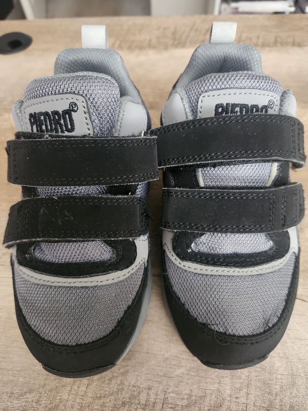 Kids Gray Velcro Athletic Shoes